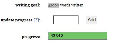 Screen shot of my word count